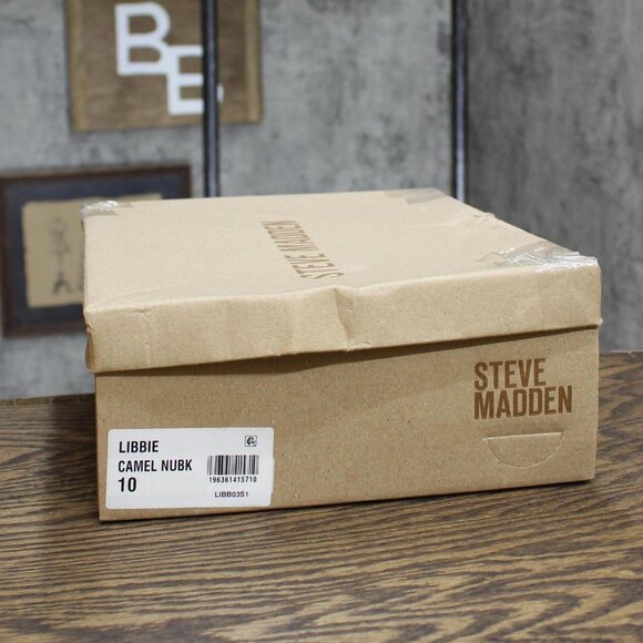 NWT Steve Madden Women's Libbie Heeled Sandal LIBB03S1 Camel Nubuck Brown 10M - Picture 13 of 14